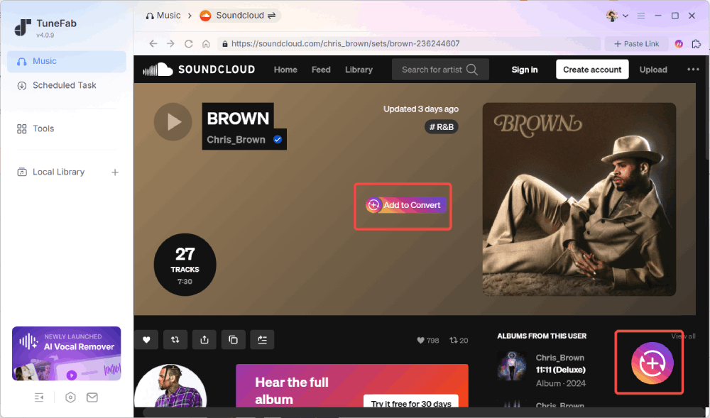 Add SoundCloud Music to Download