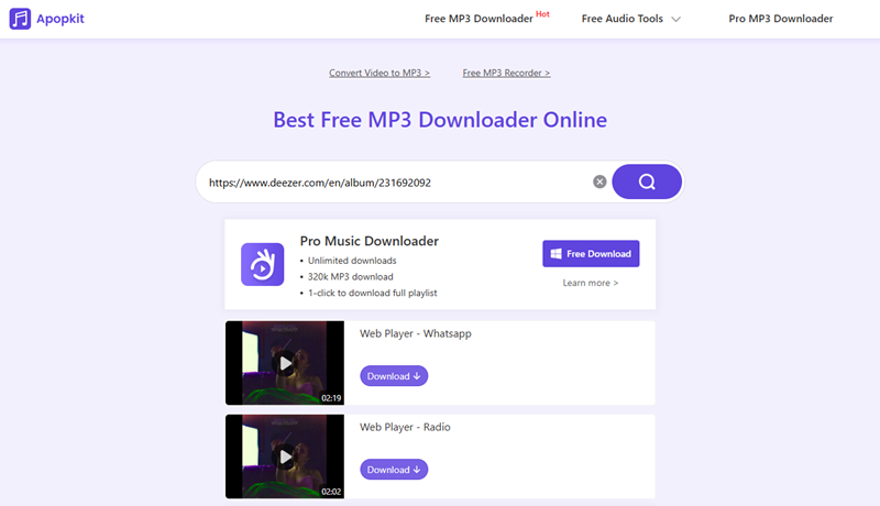 Apopkit Free Deezer Downloader