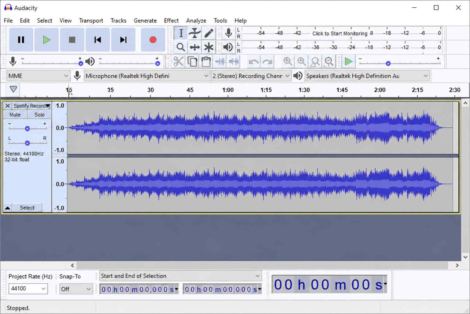 Record Spotify with Audacity