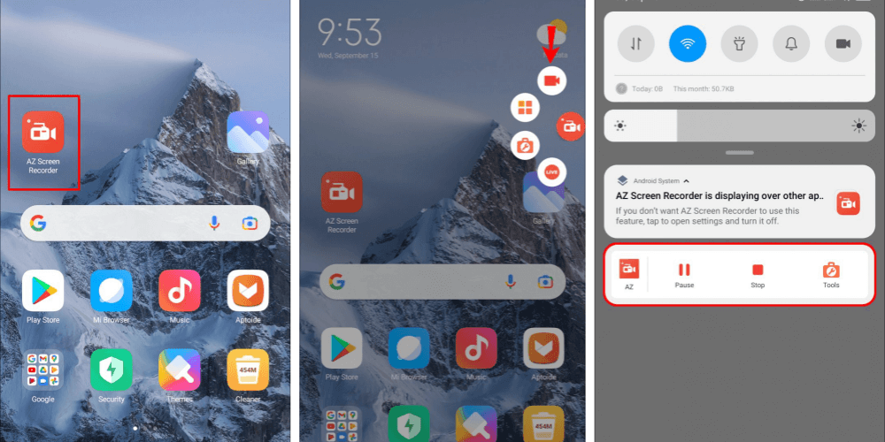 Use AZ Screen Recorder for Spotify Recording