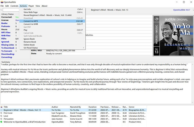 OpenAudible Audible Converter
