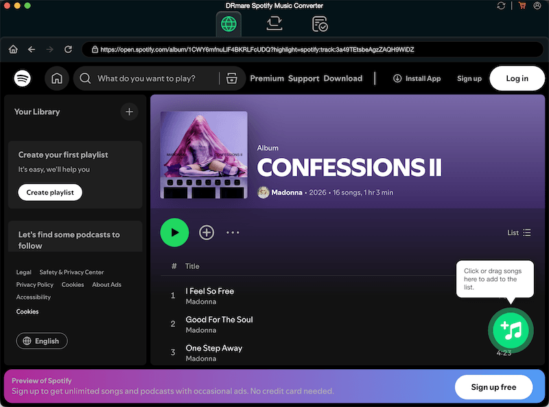 Add Spotify to DRmare