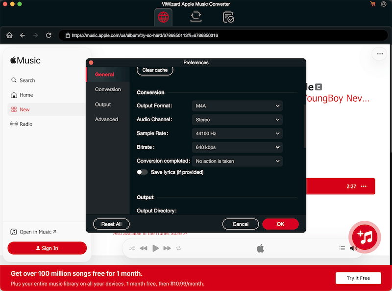 DRmare Tweak Music Output Settings
