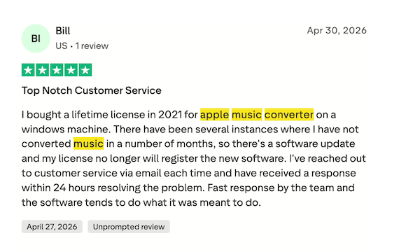 Review from Trustpilot of ViWizard