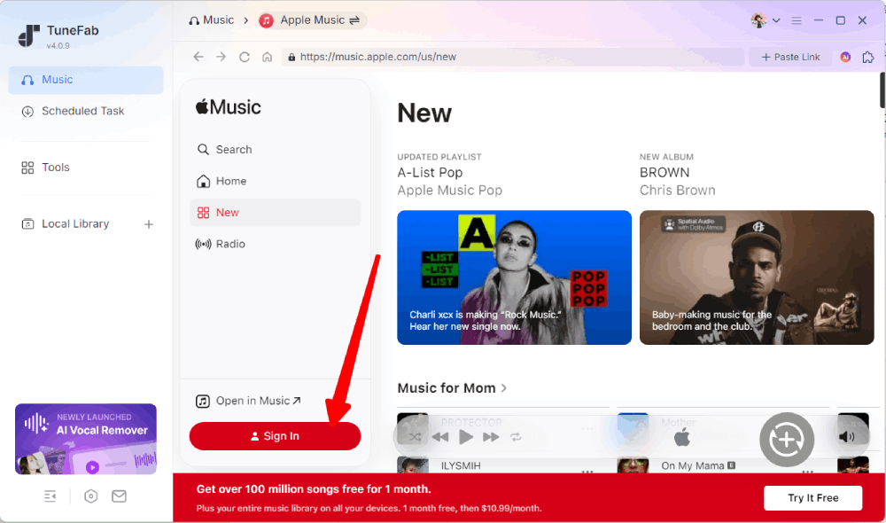 TuneFab Apple Music Converter Web Player