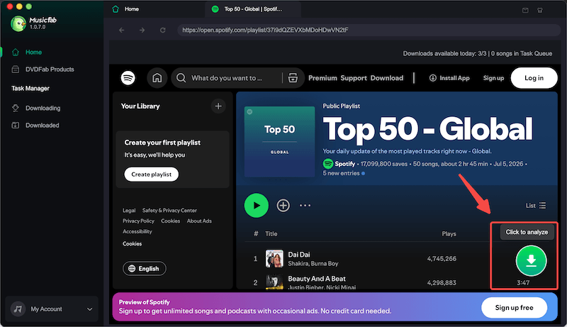 Choose Spotify Song to Download