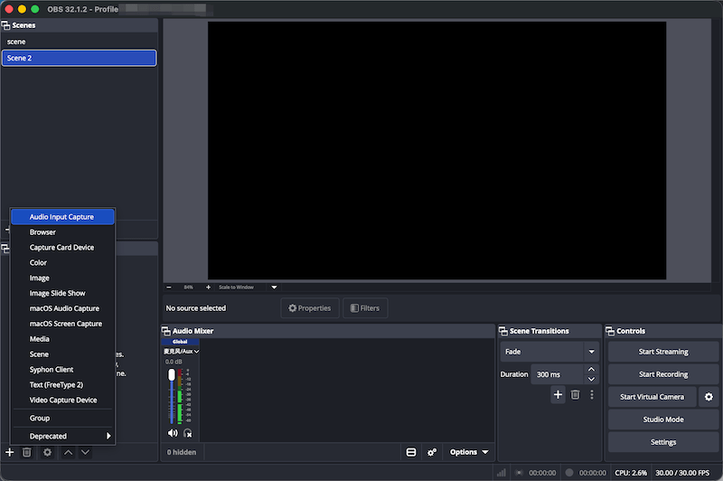 OBS Studio Interface