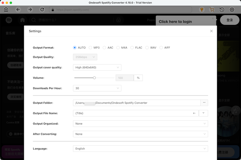 Customized Output Settings Ondesoft