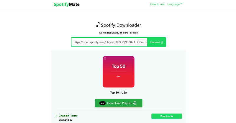 Rip Top 50 from Spotify Online with SpotifyMate