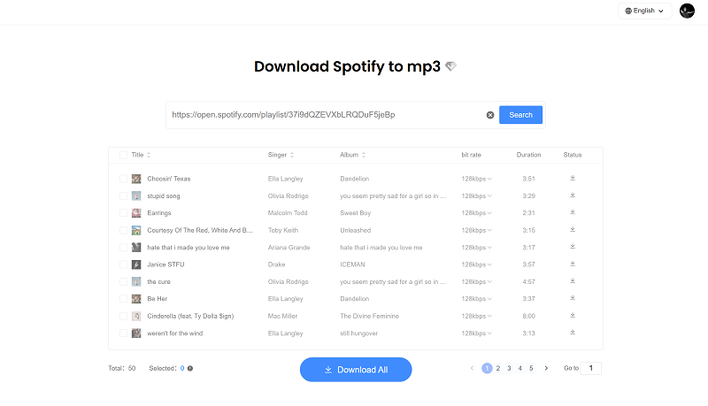 Rip Top 50 from Spotify with TuneFab Online