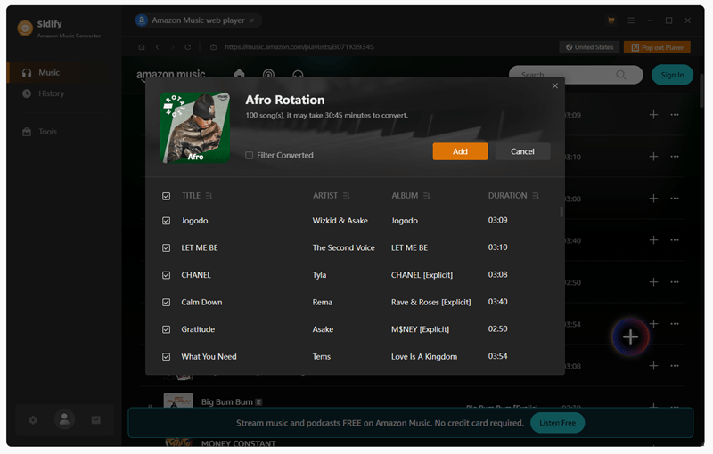 Sidify Amazon Music Converter Web Player Mode