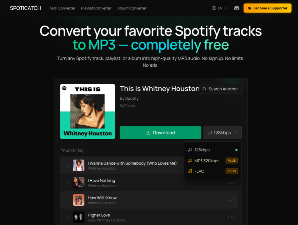 Convert Spotify to MP3 via SpotiCatch