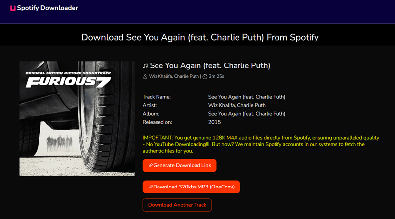 SpotiSongDownloader Interface