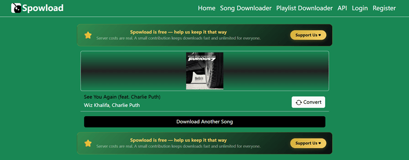 Spowload Spotify Downloader Interface