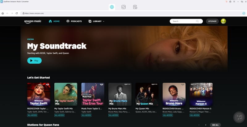 AudFree Amazon Music Converter Interface