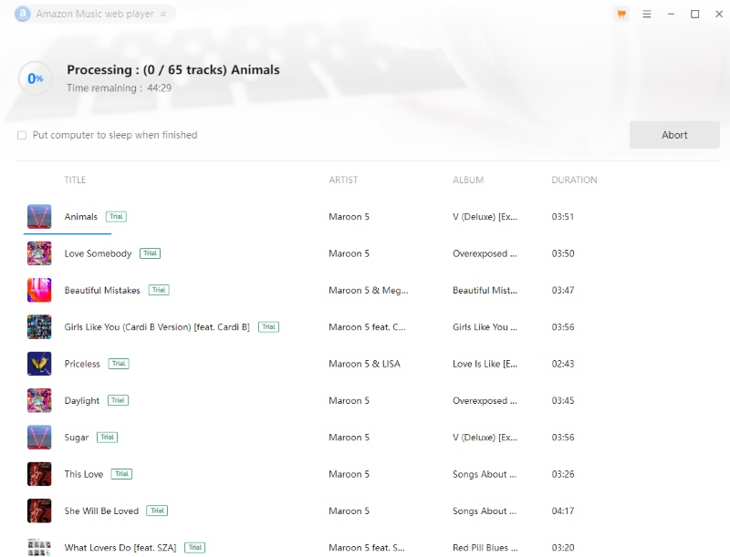 TunePat Amazon Music Downloading Interface