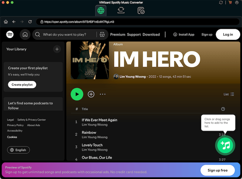 Tuneskit Spotify Music Converter Interface