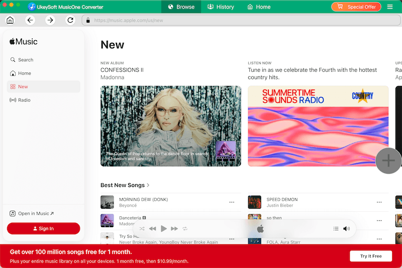 UkeySoft Sign in Apple Music Library