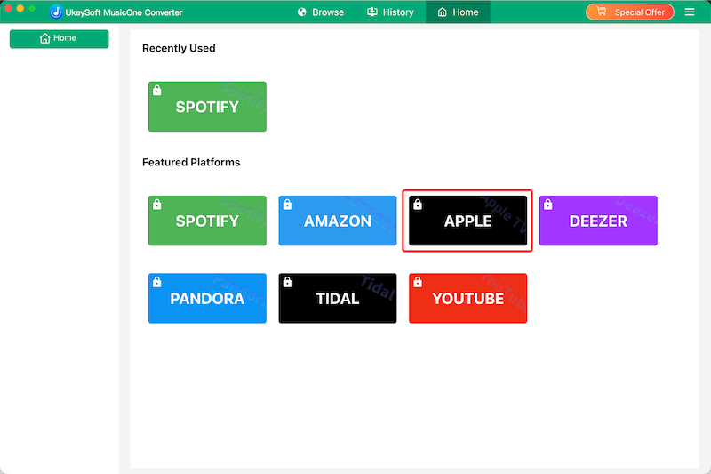 UkeySoft Choose Music Service