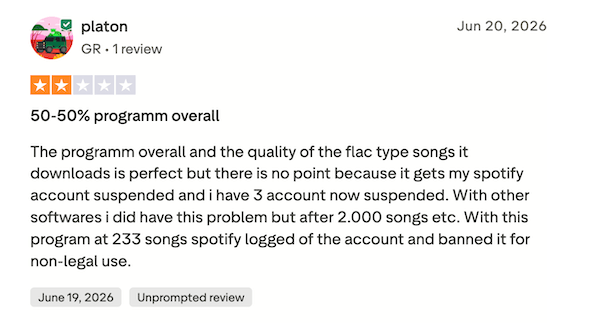 Spotify Account Subspended Review