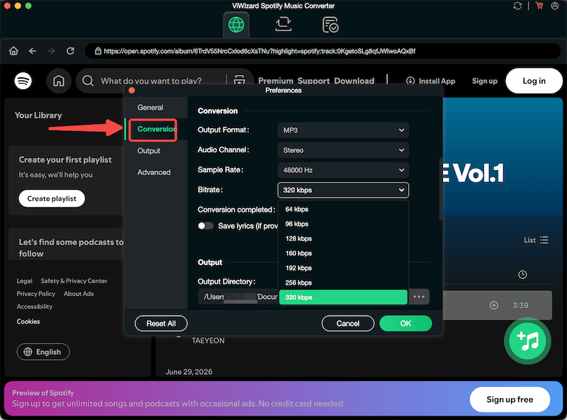 Adjust Output Settings